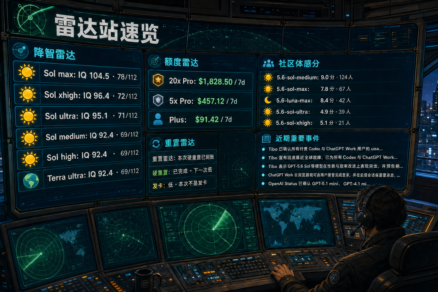 Codex 雷达站速览：降智雷达、额度雷达、社区体感分、重置雷达与最近重要事件