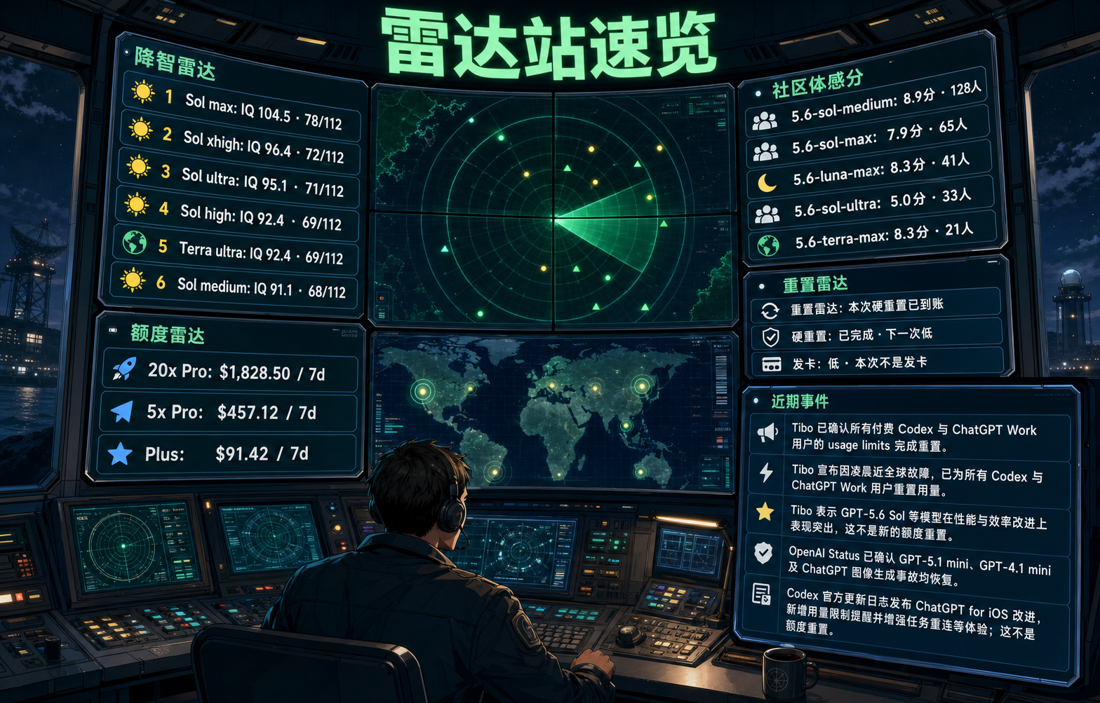 Codex 雷达站速览：降智雷达、额度雷达、社区体感分、重置雷达与最近重要事件