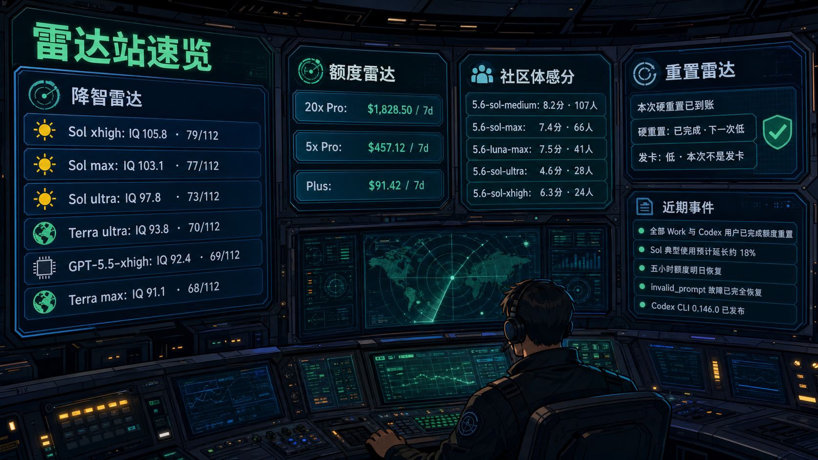 Codex 雷达站速览：降智雷达、额度雷达、社区体感分、重置雷达与最近重要事件