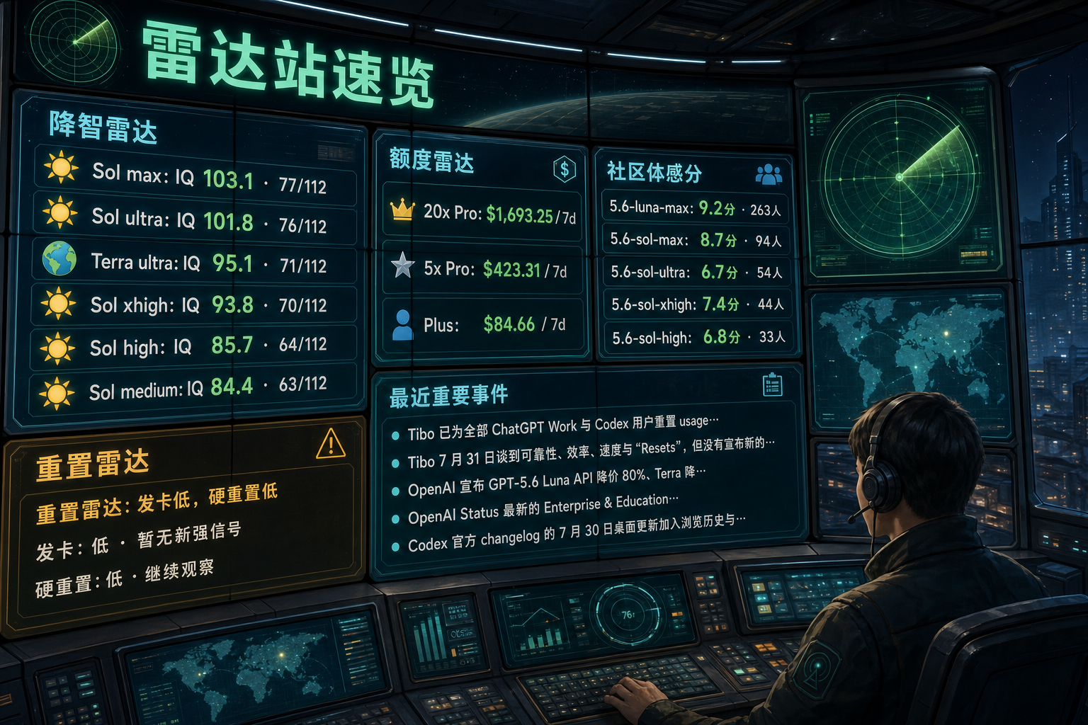 Codex 雷达站速览：降智雷达、额度雷达、社区体感分、重置雷达与最近重要事件