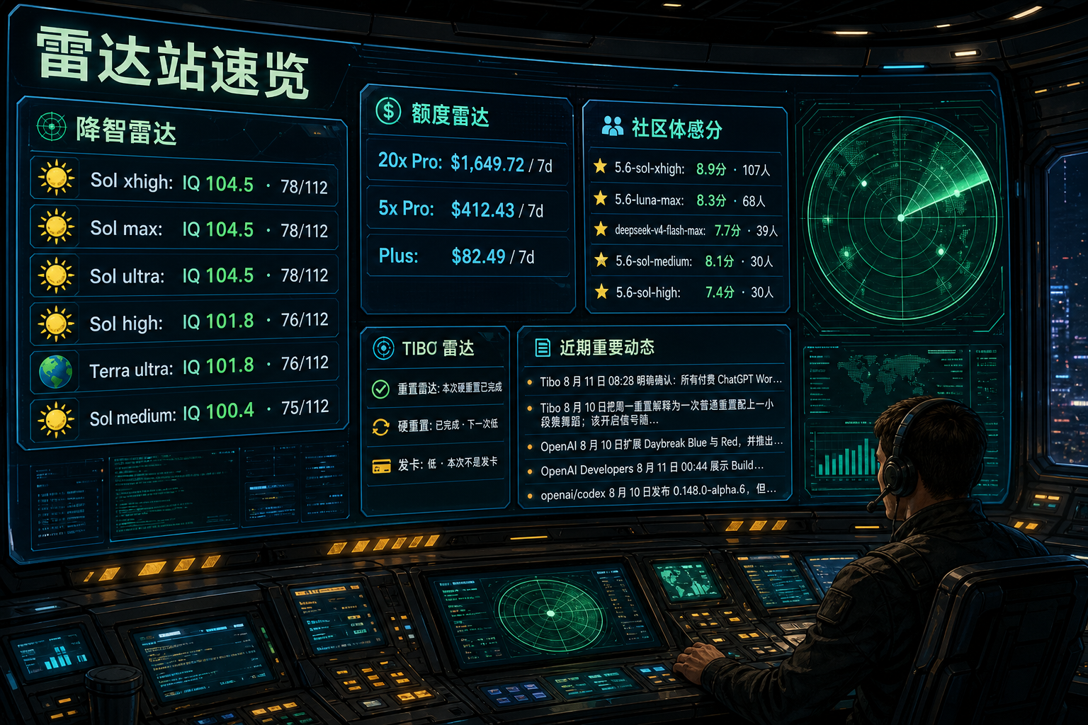 Codex 雷达站速览：降智雷达、额度雷达、社区体感分、TIBO 雷达与最近重要事件